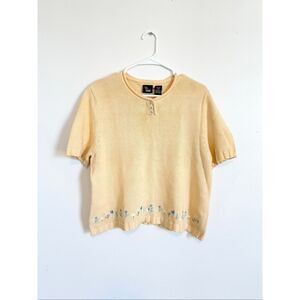 Vintage Y2K Floral Embroidered Top